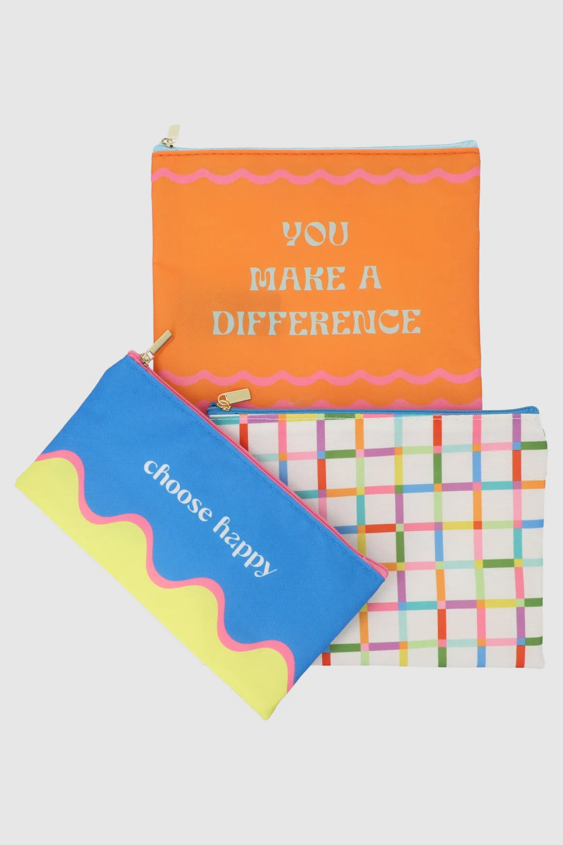 Set de 3 estuches colores y ondas