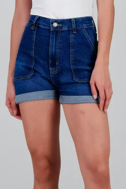 Short bolsas parche con dobladillo