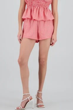 Short corto popelina rayas