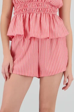 Short corto popelina rayas