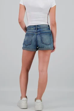 Short denim con dobladillo