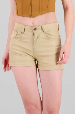Short Efecto Piel Dobladillo