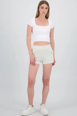 Shorts con fleece y bolsas lisos