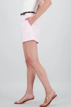 Shorts con pinza y cinturon hypsters