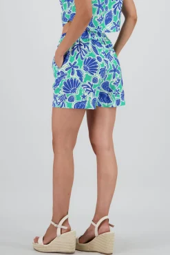 Shorts detalle resorte estampado conchas