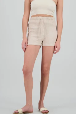 Shorts mini textura con jarreta