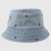 Sombrero pescador denim cerezas