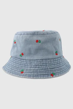 Sombrero pescador denim cerezas