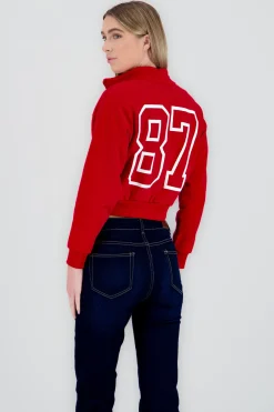 Sudadera brooklyn crop cuello alto