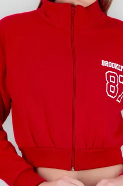 Sudadera brooklyn crop cuello alto