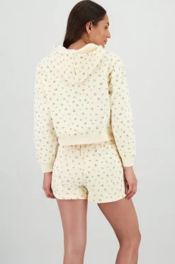 Sudadera con gorro estampado mini flores