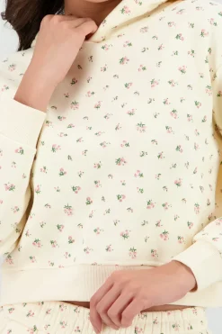Sudadera con gorro estampado mini flores