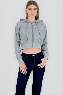 Sudadera corta con cierre