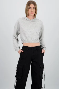 Sudadera corta lisa suave