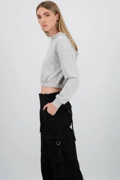 Sudadera corta lisa suave