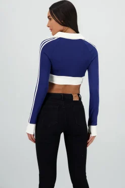 Sudadera deportivo crop detalle raya