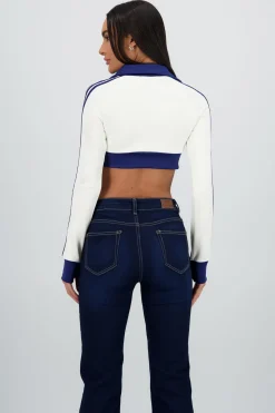 Sudadera deportivo crop detalle raya