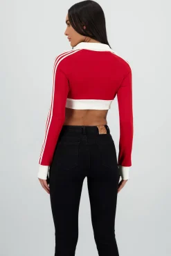 Sudadera deportivo crop detalle raya