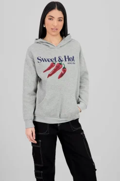 Sudadera estampado sweet & hot