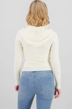 Sueter con cierre y gorro liso