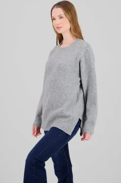 Sueter cuello redondo oversized liso