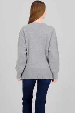 Sueter cuello redondo oversized liso