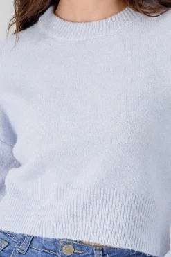 Sueter de cuello redondo manga larga suave