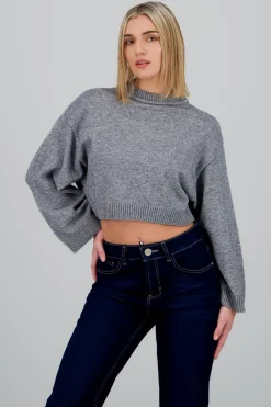 Sueter liso manga larga