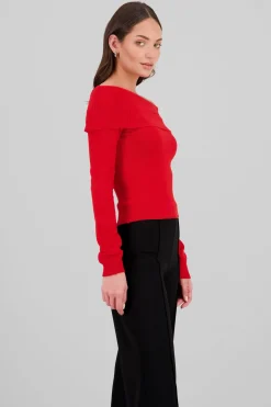 Sueter off shoulder tejido