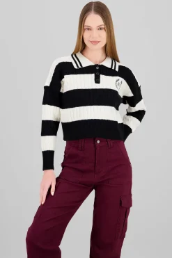 Sueter rayas cuello polo