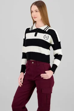 Sueter rayas cuello polo