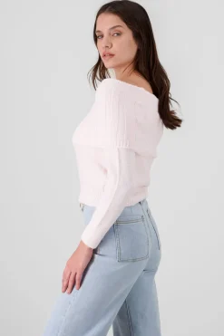 Sueter sin hombros grueso