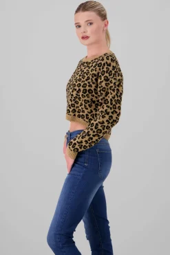 Sueter tejido animal print