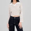 Sueter tejido cuello polo rayas