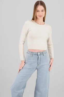 Sueter tejido cuello redondo