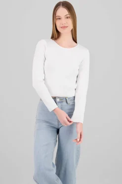 Sueter tejido cuello redondo