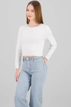 Sueter tejido cuello redondo