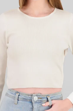 Sueter tejido cuello redondo