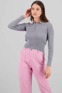 Sueter tejido ligero crop