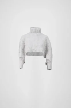 Suéter crop abierto cuello alto