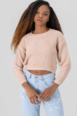 Suéter tejido corto