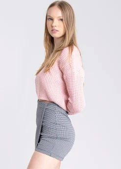 Suéter tejido corto