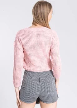 Suéter tejido corto