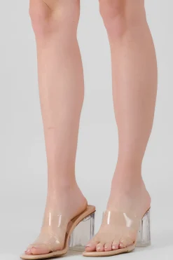 Tacón Bloque Transparente