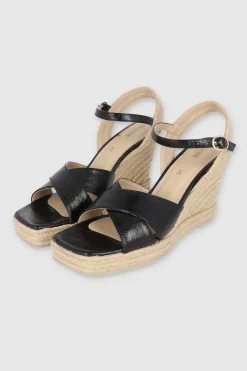 Tacón cuña tiras anchas cruzadas crack