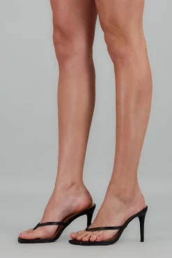 Tacón pata de gallo tiras transparente