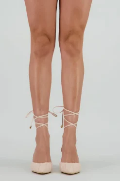 Tacón puntal pliegues lace up