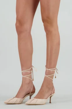 Tacón puntal pliegues lace up