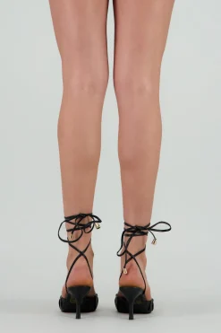 Tacón puntal pliegues lace up