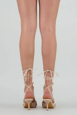 Tacón puntal pliegues lace up